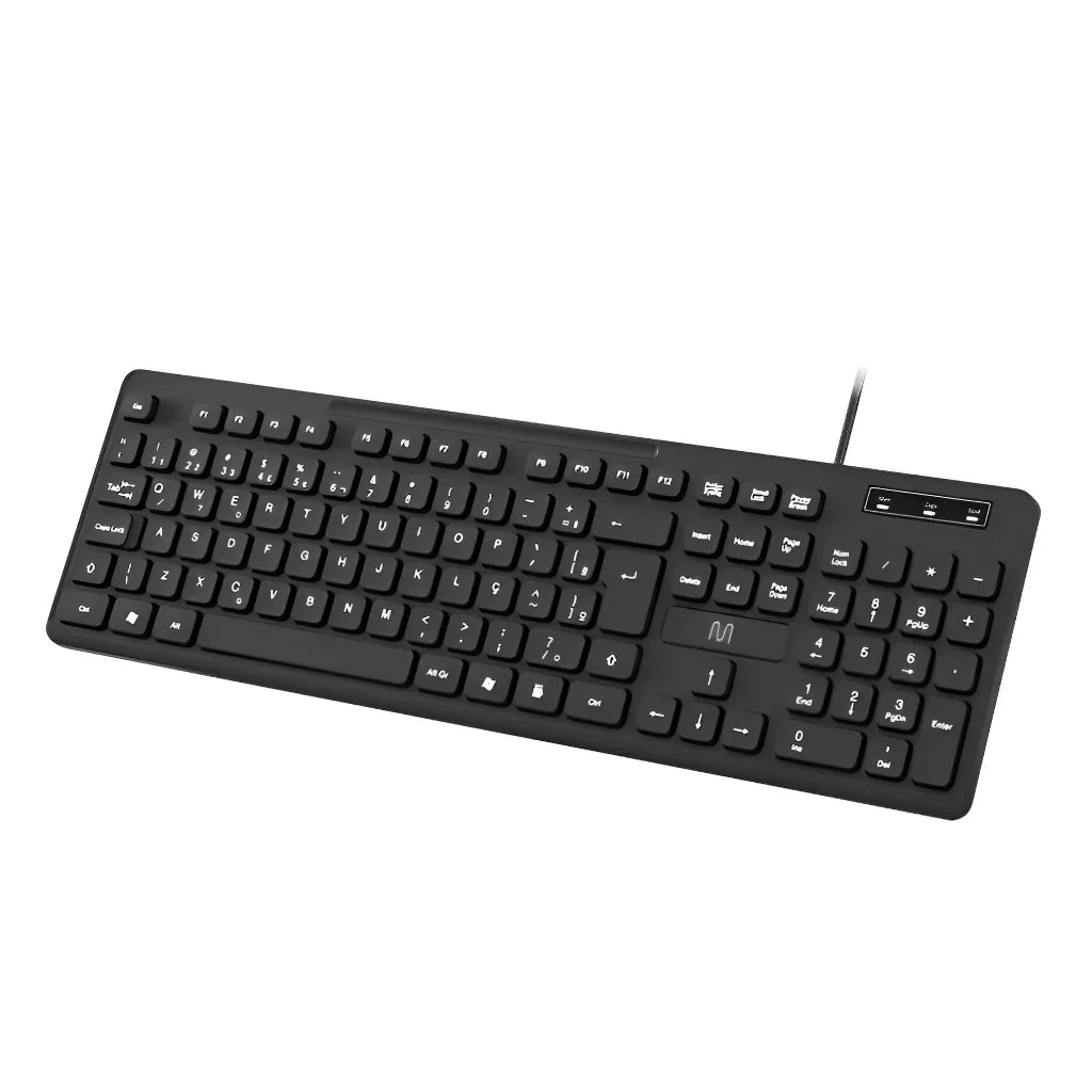 Teclado com Fio Multilaser TC144, 3 Níveis Ajustáveis e Teclas Silenciosas