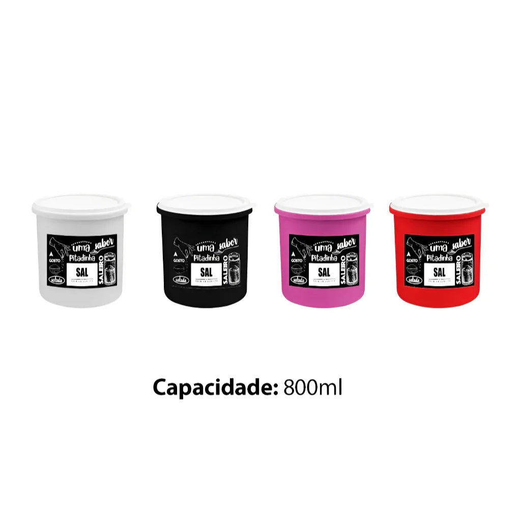 Kit 5 Potes de Plástico para Cozinha