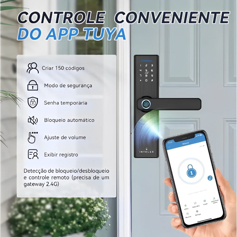Fechadura Eletrônica 5 em 1 com Biometria Digital