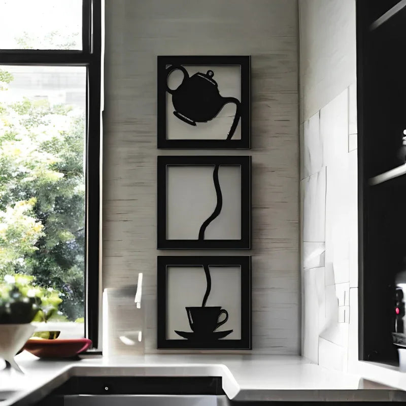 Kit 3 Quadros Cantinho do Café