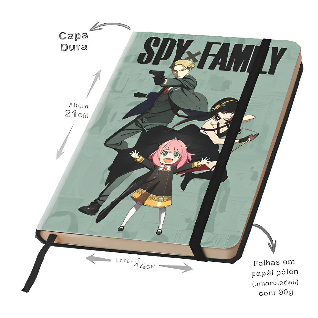 Caderno de Anotações Spy x Family Capa Dura 21x14cm