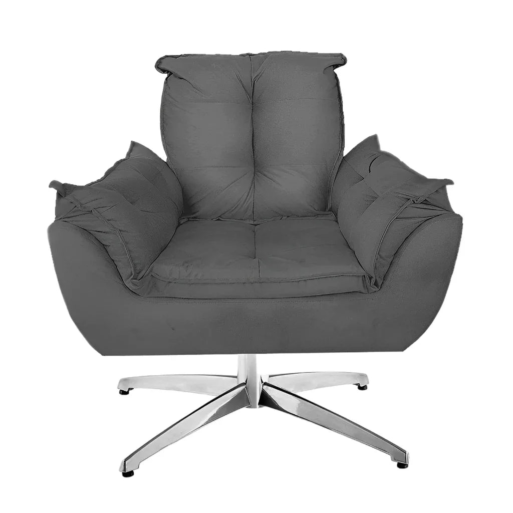 Poltrona Opala Giratória com Pés em Metal