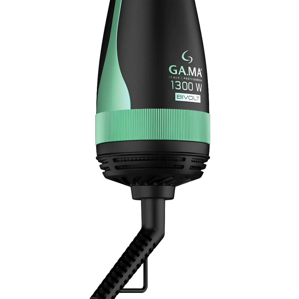 Escova Secadora GA.MA Italy Babosa Brush 3D, 1200/1300W, Preta/Verde, Bivolt