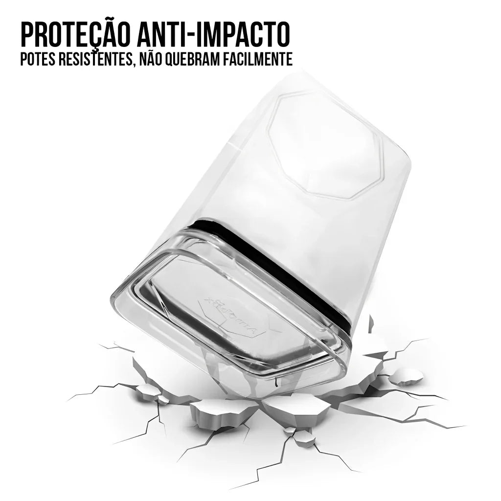 Kit 12 Potes Herméticos em Acrílico, Empilháveis com Vedação