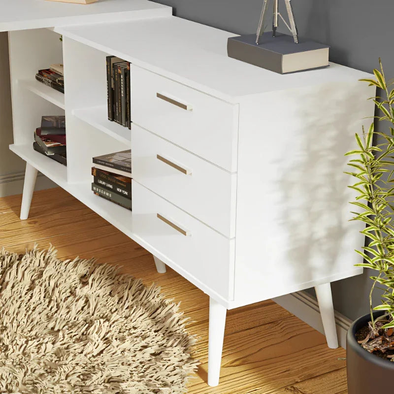 Escrivaninha de Canto com 3 Gavetas