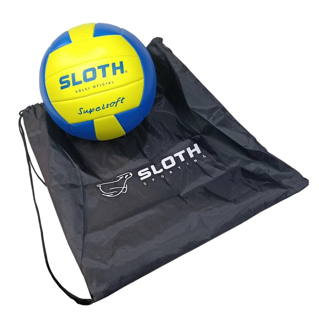 Bola de Vôlei Oficial Sloth, Macia PU, Costurada, para Quadra e Praia, SuperSoft