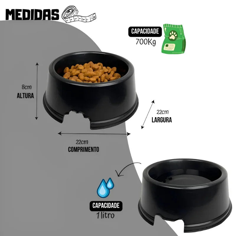 Kit Comedouro e Bebedouro Grande para Cachorro 1 Litro