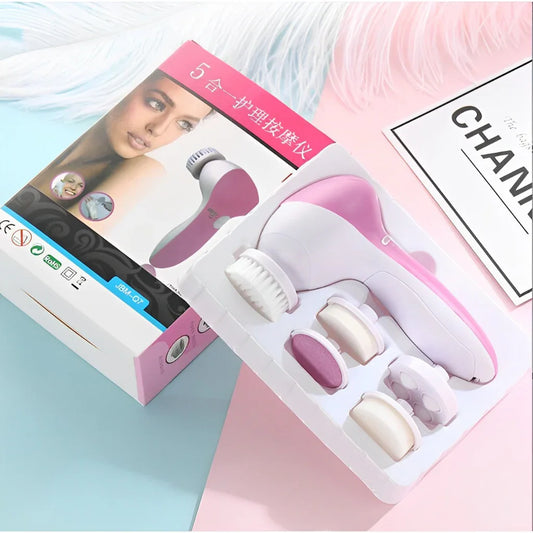 Escova Facial Elétrica 5 Em 1 para Limpeza Rosto