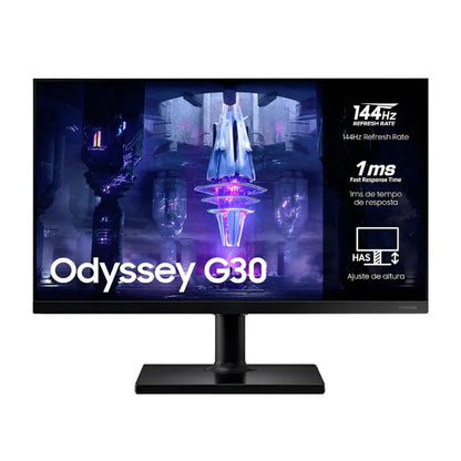 Monitor Gamer Samsung Odyssey G30 com 24 Polegadas, 144Hz, Full HD, 1ms