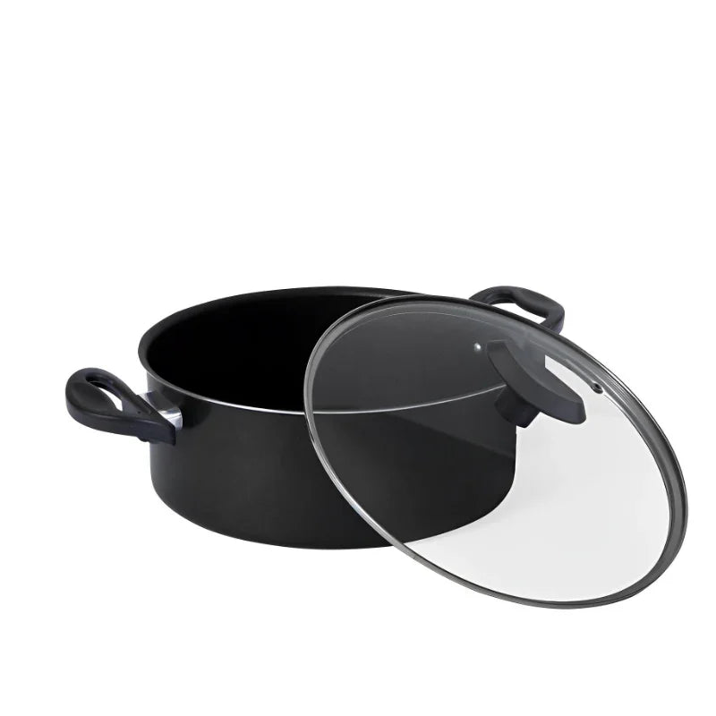 Panela Antiaderente 24cm Caçarola Avulsa Teflon com Tampa de Vidro