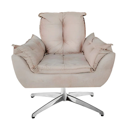 Poltrona Opala Giratória com Pés em Metal