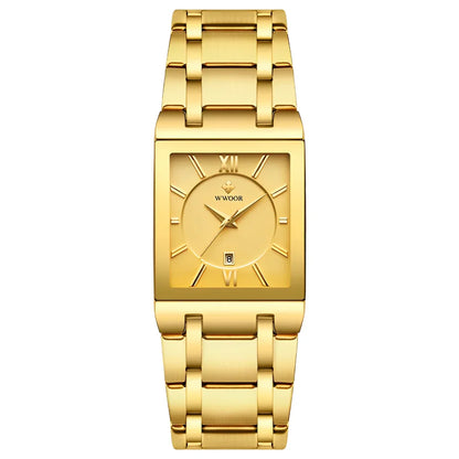 Relógio de Quartzo WWOOR 8858, Aço Inoxidável, À Prova D'água