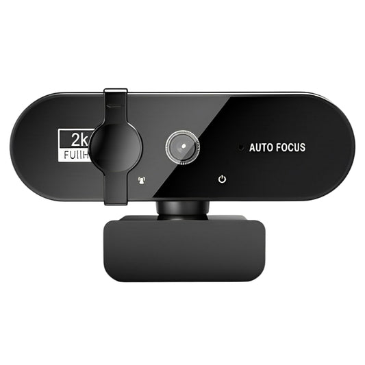 Webcam 2K Full HD com Microfone e Foco Automático