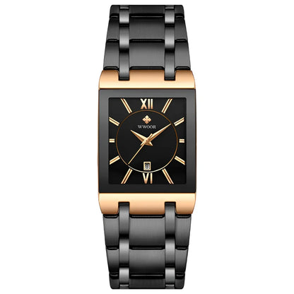 Relógio de Quartzo WWOOR 8858, Aço Inoxidável, À Prova D'água