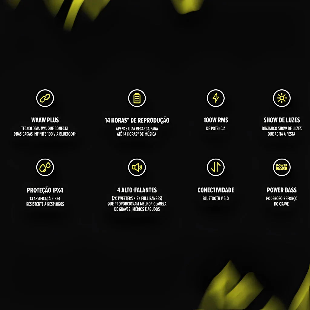 Caixa de Som Portátil By Alok Infinit 100 WAAW