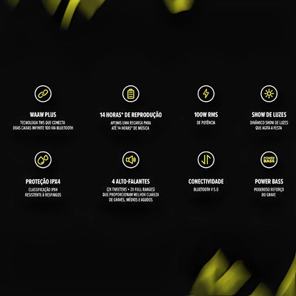 Caixa de Som Portátil By Alok Infinit 100 WAAW