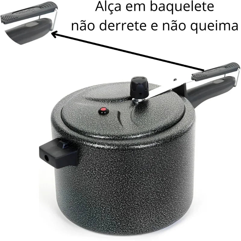 Panela de Pressão 4,5L Preto Craqueado ASJ