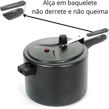 Panela de Pressão 4,5L Preto Craqueado ASJ
