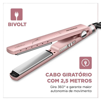 Prancha Alisadora Mondial By Juliette Golden PJU01, Rosê, Bivolt