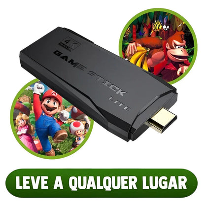 Game Stick 4K com 10.000 Jogos e 64GB