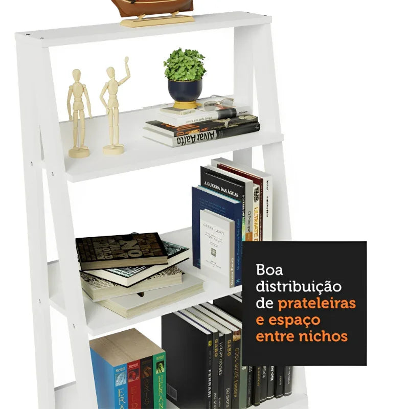 Estante Escada para Livros com 4 Prateleiras