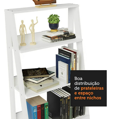 Estante Escada para Livros com 4 Prateleiras