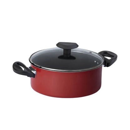 Panela Antiaderente 24cm Caçarola Avulsa Teflon com Tampa de Vidro