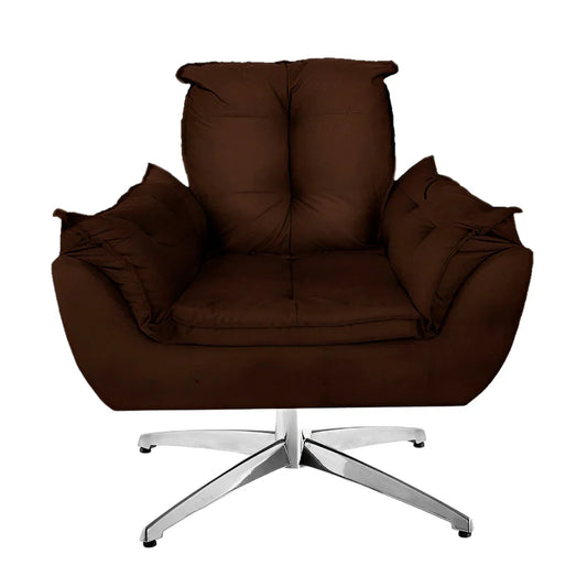 Poltrona Opala Giratória com Pés em Metal