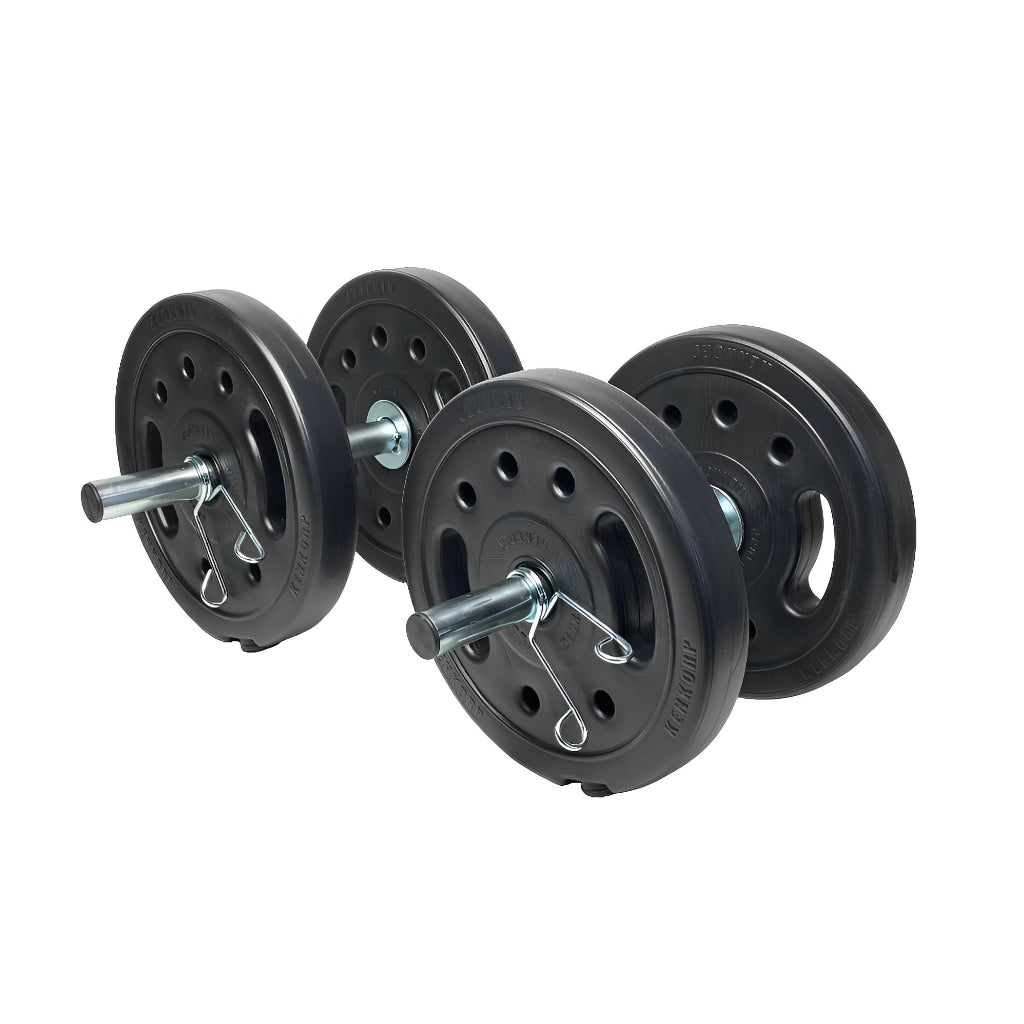 Kit 4 Anilha de 5Kg + 2 Barra de 40 cm + 4 presilhas