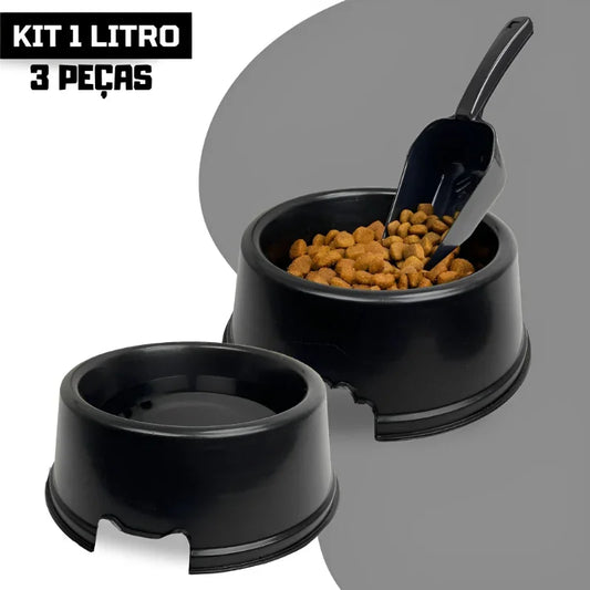 Kit Comedouro e Bebedouro Grande para Cachorro 1 Litro