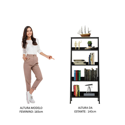 Estante Escada para Livros com 4 Prateleiras