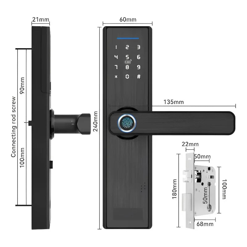 Fechadura Eletrônica 5 em 1 com Biometria Digital