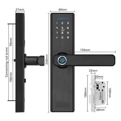 Fechadura Eletrônica 5 em 1 com Biometria Digital