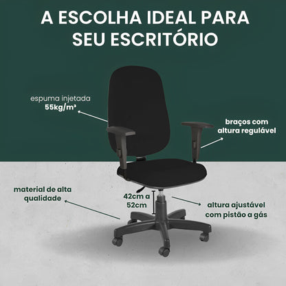 Cadeira de Escritório Presidente Giratória com Braços