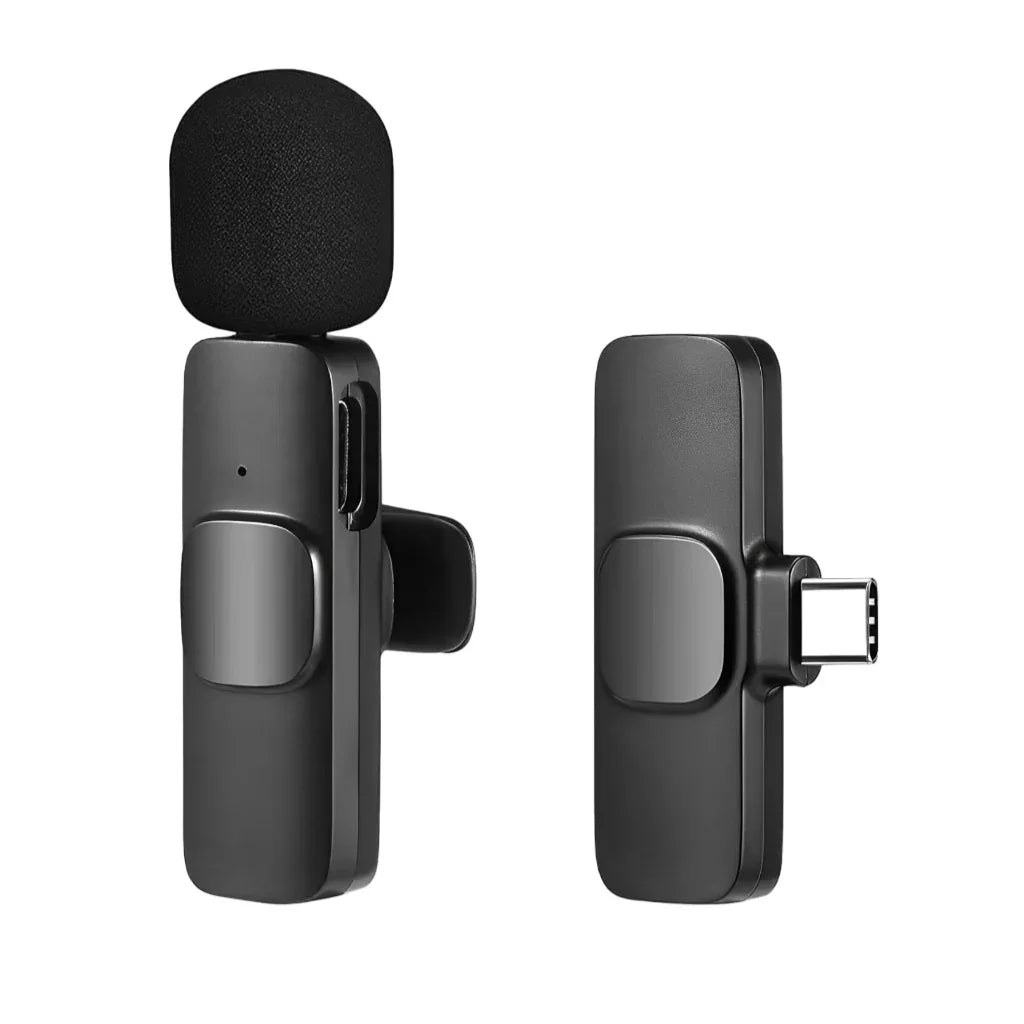Microfone de Lapela sem Fio K9 Recarregável, Compatível com Android e iPhone
