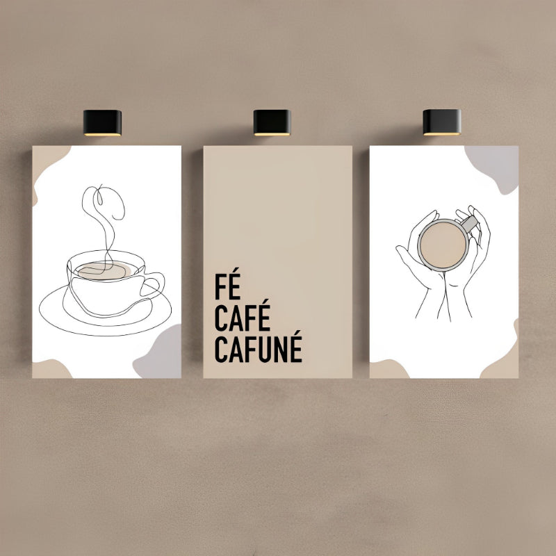 Kit de 3 Quadros Cantinho do Café