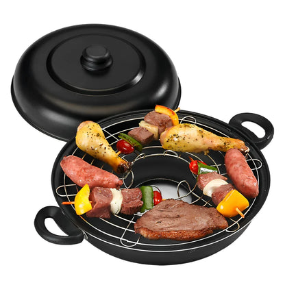 Churrasqueira de Fogão Antiaderente 2 em 1 para Pizza e Grill