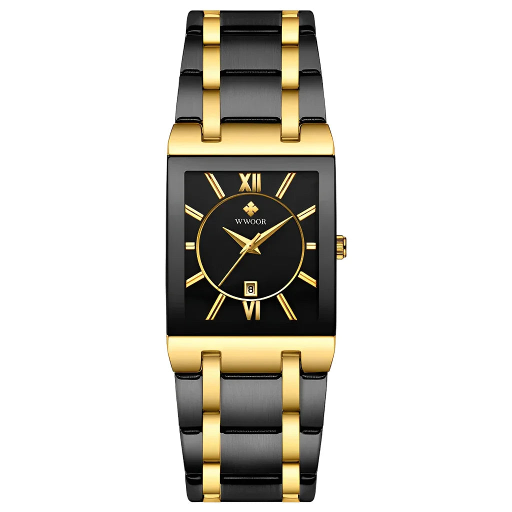 Relógio de Quartzo WWOOR 8858, Aço Inoxidável, À Prova D'água