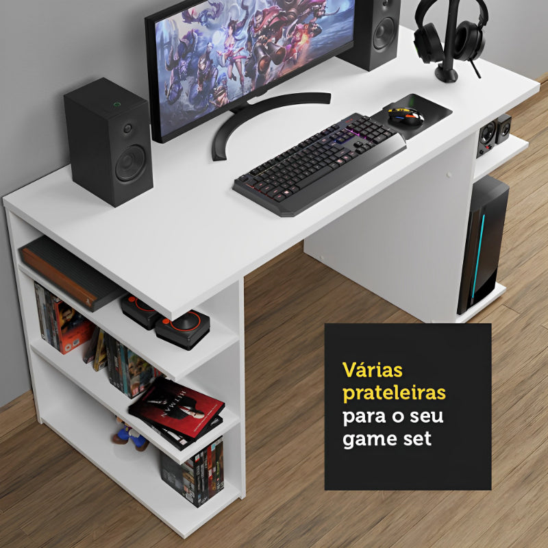 Escrivaninha Branca para Computador Gamer