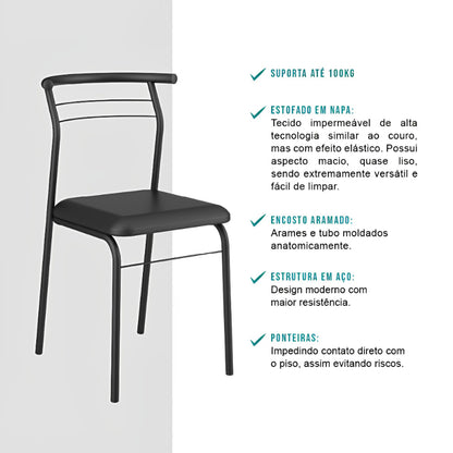 Conjunto de Sala de Jantar Carraro Galway com Mesa e 4 Cadeiras