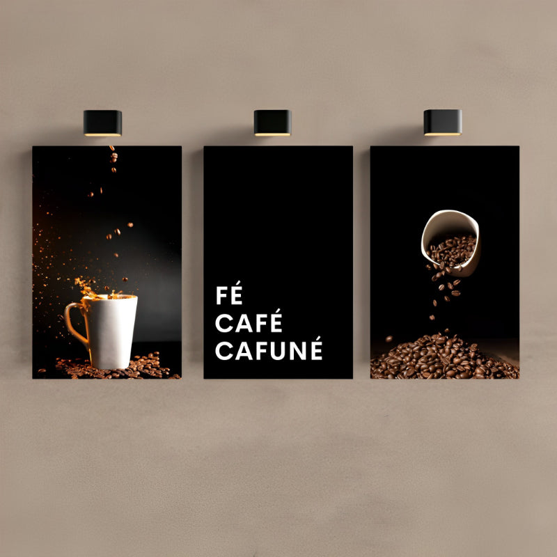 Kit de 3 Quadros Cantinho do Café