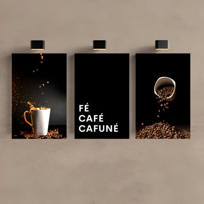 Kit de 3 Quadros Cantinho do Café
