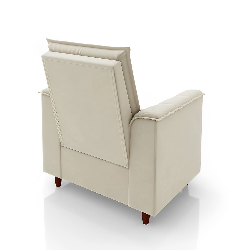 Poltrona de Amamentação com Puff em Suede Bege