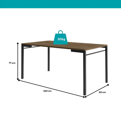Conjunto Sala de Jantar Santana Preto Mesa e 6 Cadeiras Carraro