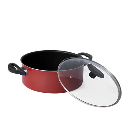 Panela Antiaderente 24cm Caçarola Avulsa Teflon com Tampa de Vidro