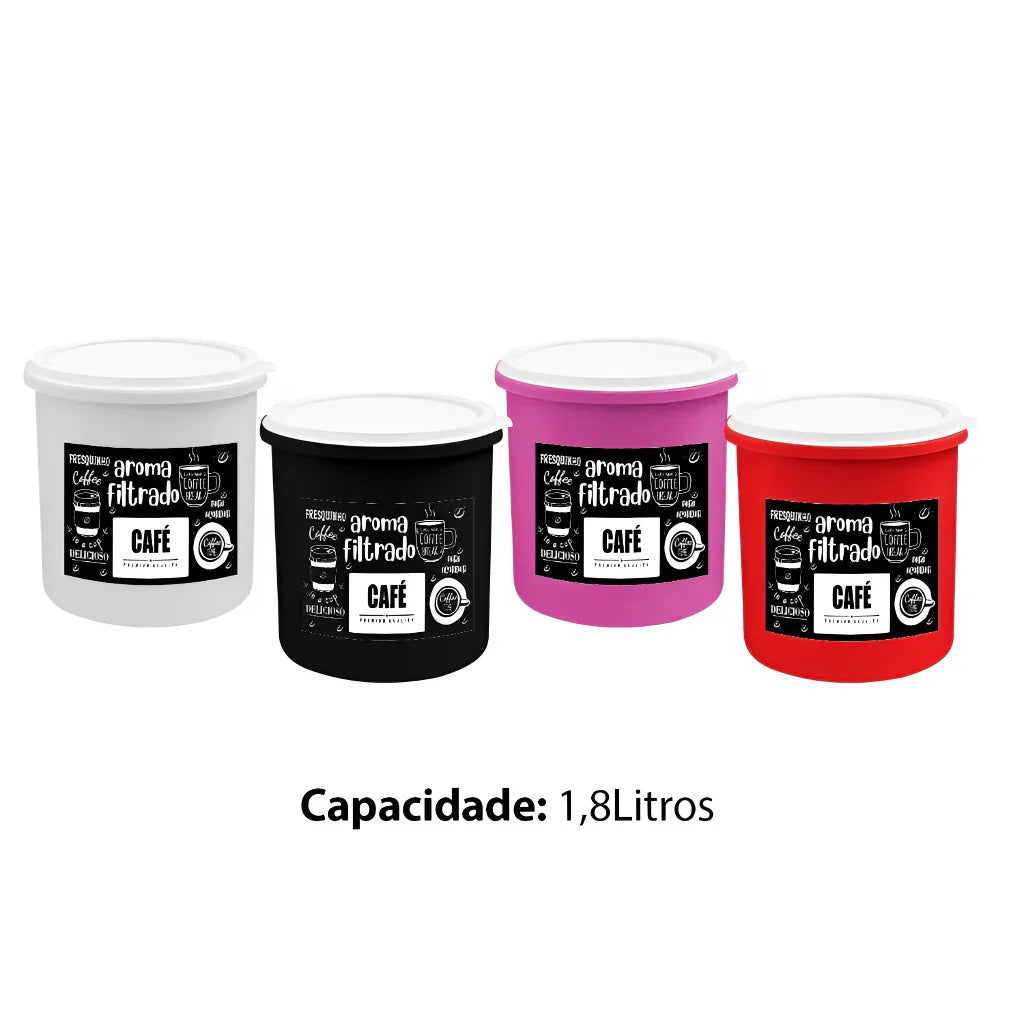 Kit 5 Potes de Plástico para Cozinha