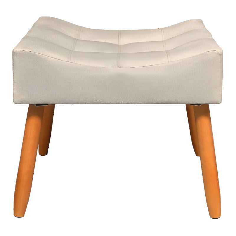 Puff Requinte Retangular com Pés Palito e Acabamento em Suede