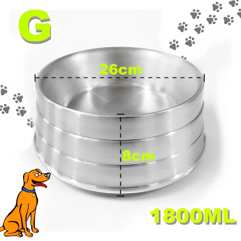 Comedouro Pesado Polido de Alumínio para Cães