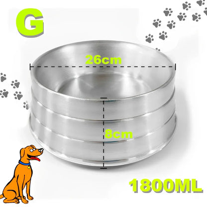 Comedouro Pesado Polido de Alumínio para Cães