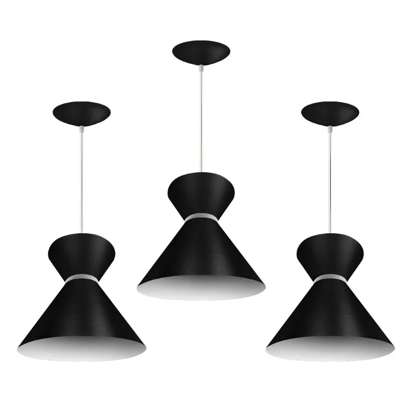 3 Luminária Pendentes 100% Alumínio em Várias Cores